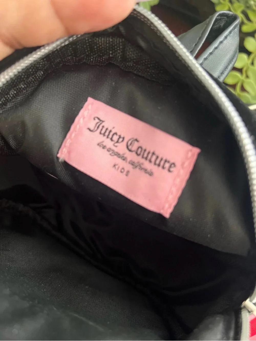 Juicy Couture Black Mini Backpack with Silver Crystal Logo